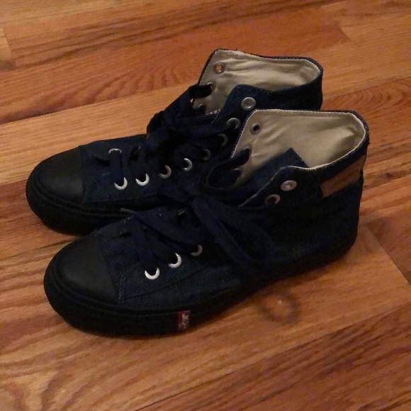 Men’s Levi Denim Hightop Canvas Sneakers - Picture 8 of 8